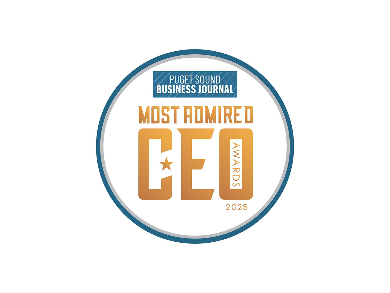 Puget Sound Business Journal Most Admired CEO 2025 Badge.