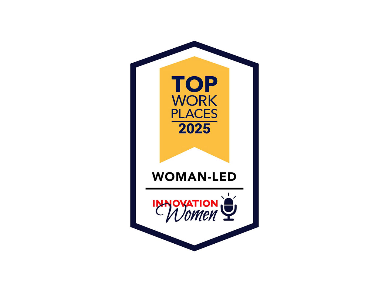 Top Workplaces 2025 Woman-Led Award Badge.